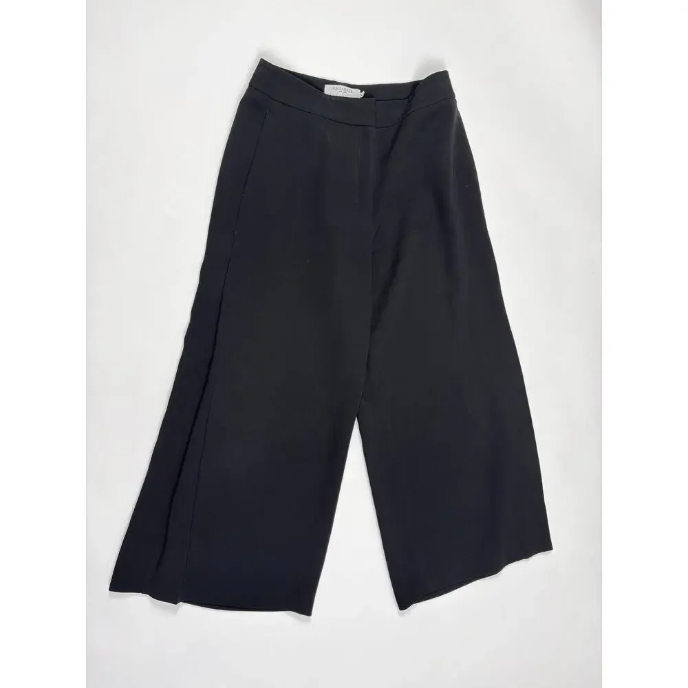 M.M.LaFleur Black Wide Leg Crop Pants Culottes Japanese Triacetate Minimalist 6 - Picture 3 of 12